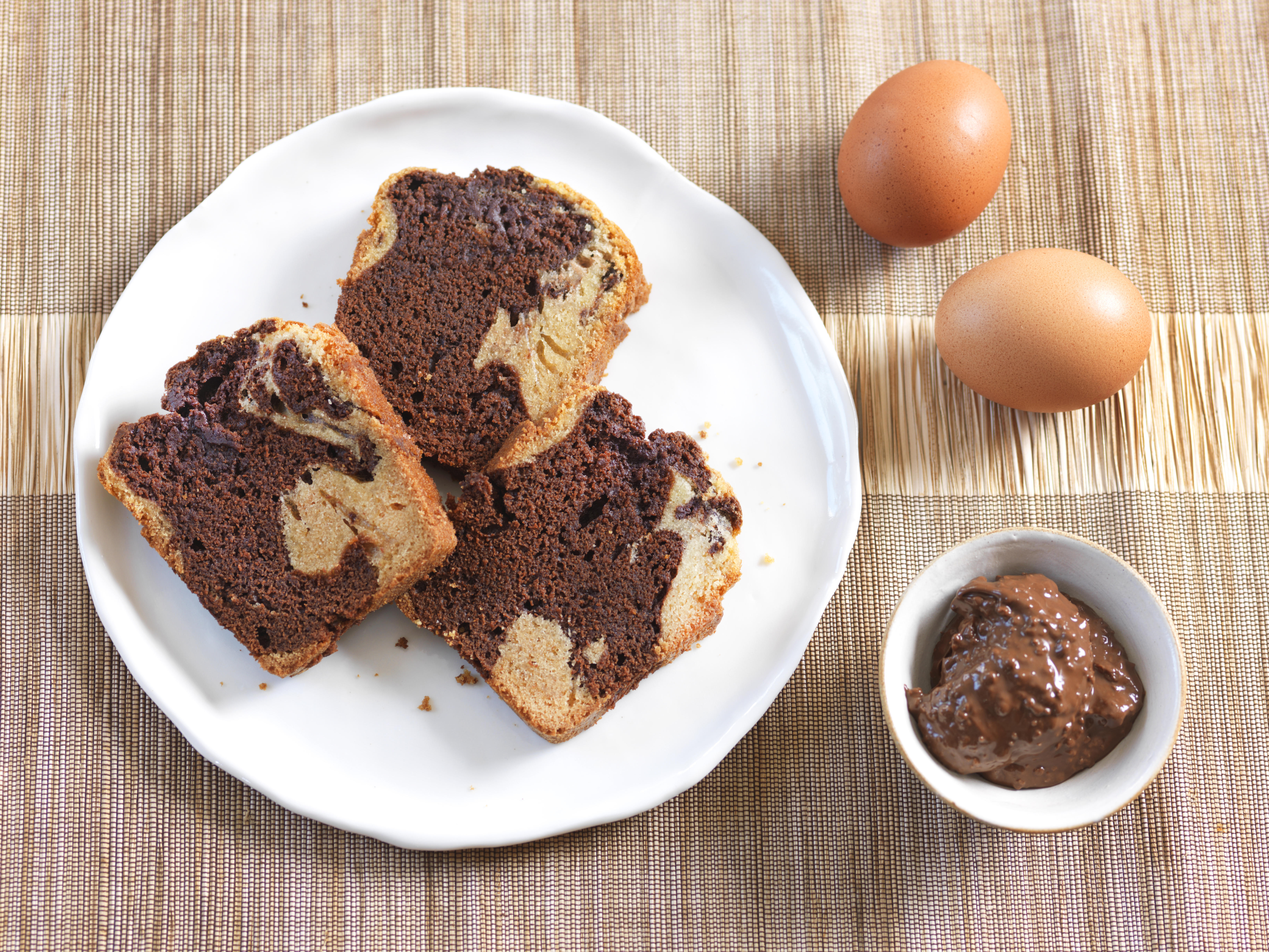 Gâteau marbré à la pâte à tartiner 