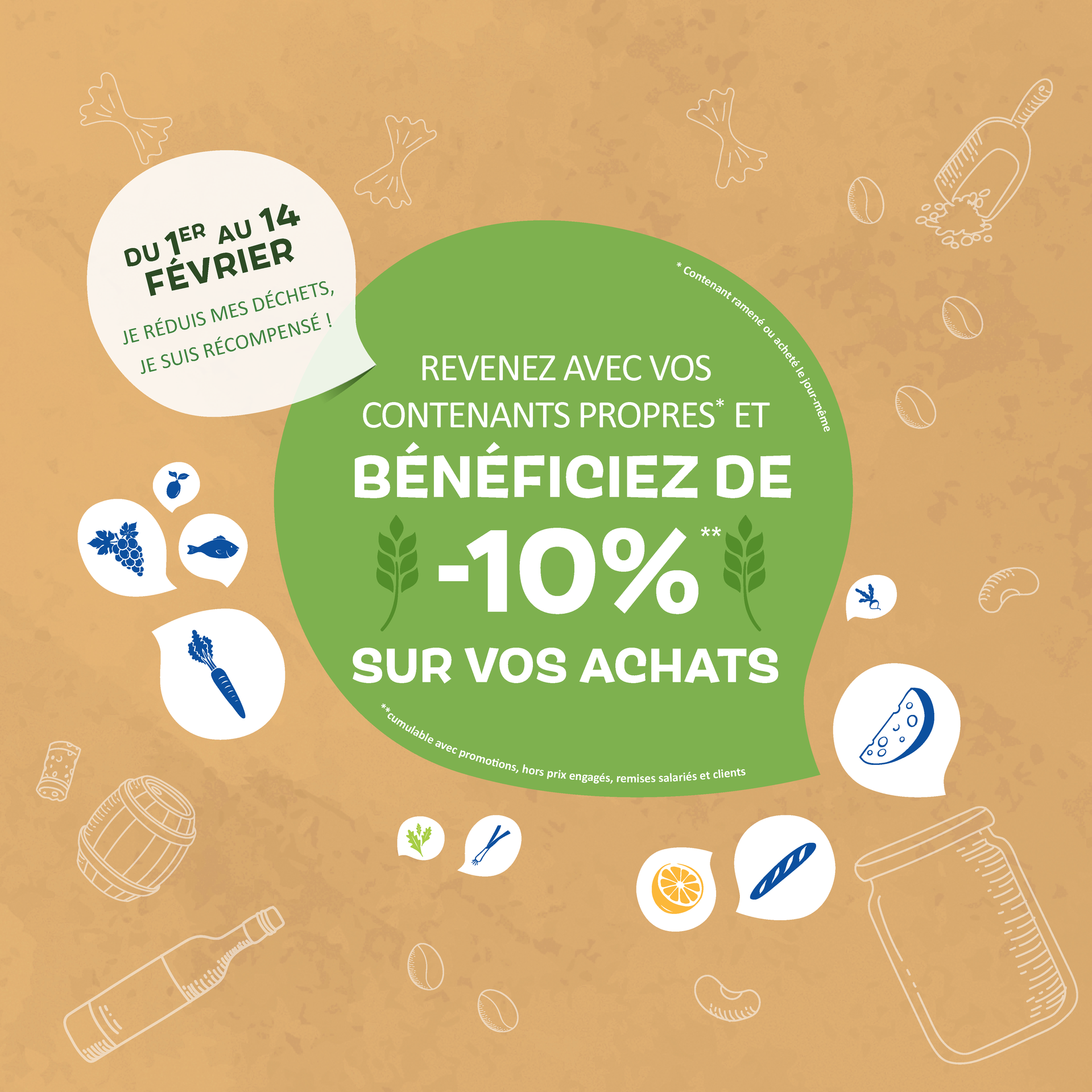 Du 1er au 14 février, je réduis mes déchets, je suis récompensé ! Du 1er au 14 février, je réduis mes déchets, je suis récompensé !