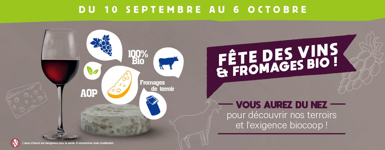Fête des vins et fromages dans vos 4 magasins Biocoop Le Pois Tout Vert